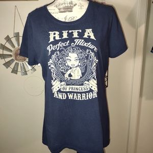 "Rita", "Perfect Mixture of Princess and Warrior" tee-shirt, XL, pre-owned